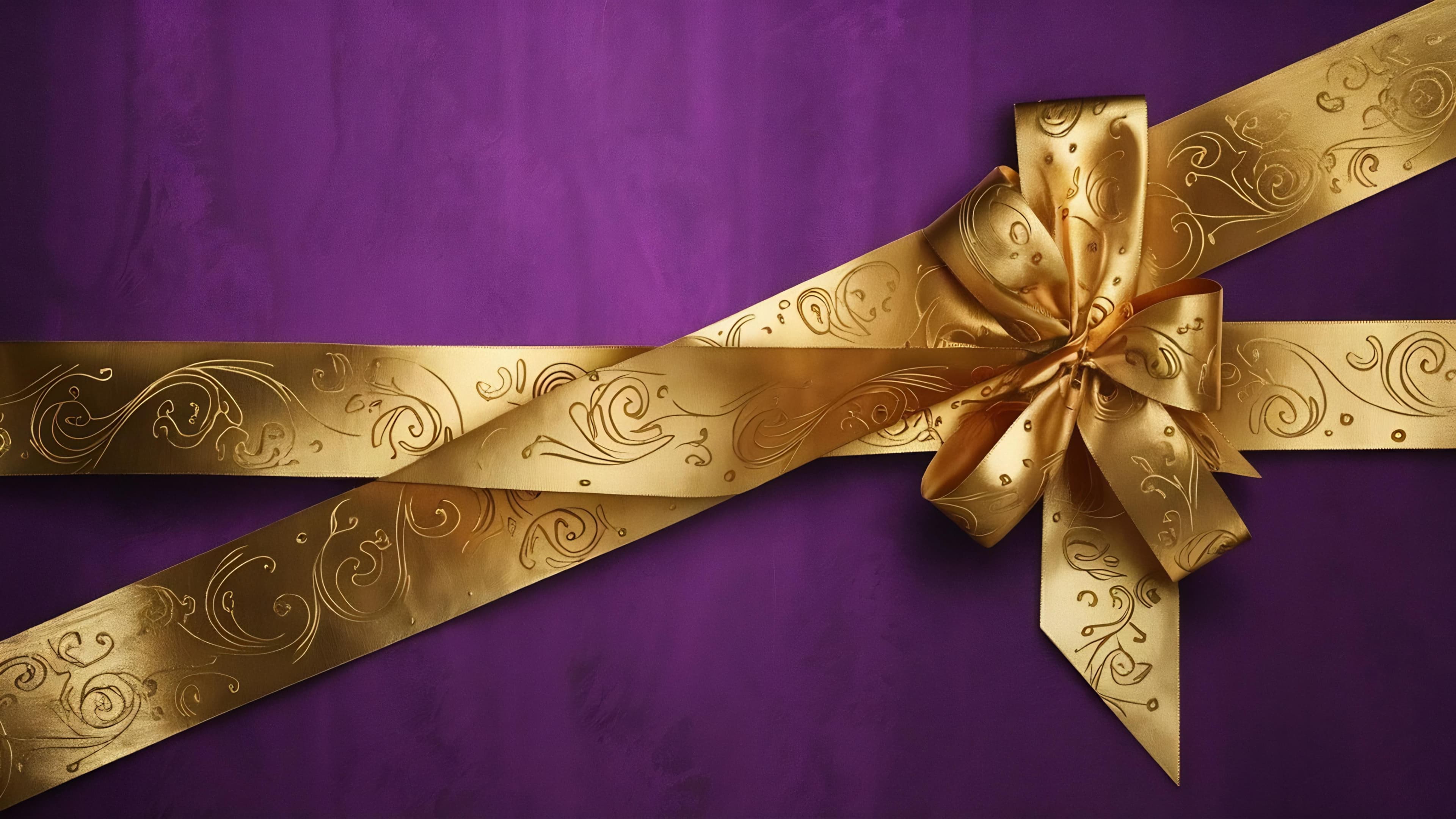 Golden ribbon banner